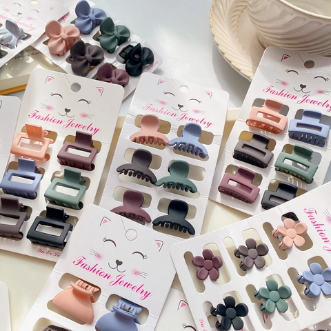 Mini Hair Claw Clips Matte Plastic Morandi Colors Simple Fashion Korean Style Small Hairpins Bangs Clip Accessories