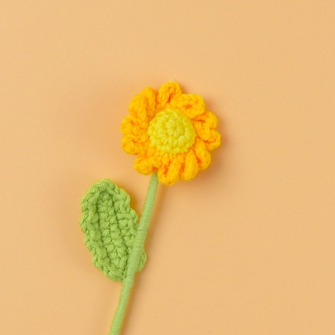 Handgefertigte Gehäkelte Blume Gestrickte Gänseblümchen Sonnenblume Künstliche Wollgarn Haus Deko Hochzeit Geschenk Requisite
