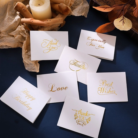 Goldfolienprägung Grußkarten Mit Umschlägen Und Aufklebern Für Geburtstag Dankeschön Lehrertag Karton Elegant