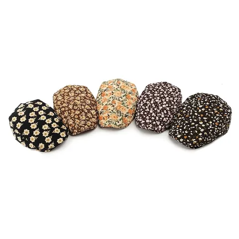 Berretto Piatto In Velluto A Coste Vintage Per Donna Stampa Floreale Leopardata Cappello Newsboy Regolabile Stile British