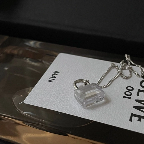 925 Sterling Silver Lock Pendant Necklace Rectangular Cubic Zirconia Minimalist Elegant Jewelry For Women