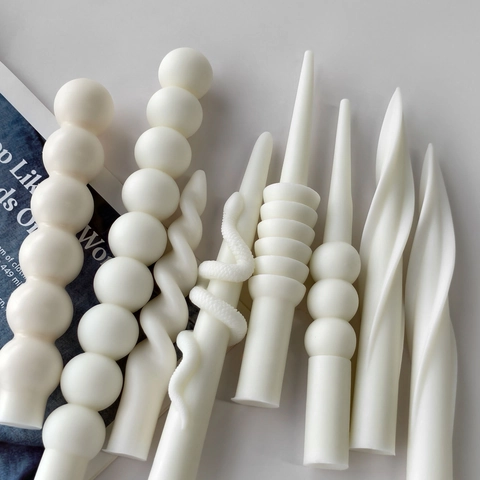 DIY Spiral Snake Shaped Long Taper Silicone Candle Mold For Aromatherapy Wax Crafts European Minimalist Artistic Design
