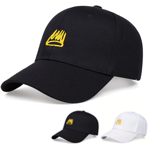 Gorra De Béisbol Algodón Sarga Bordado De Corona Ajustable Visera Curva Deportivo Protección Solar Hombre Y Mujer