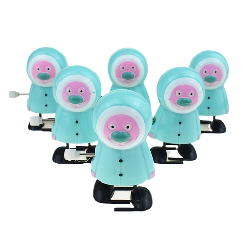 Niedlicher Blauer Weihnachtsmann Aufziehspielzeug Mechanisches Gehendes Kunststoff Weihnachtsgeschenk Kinder