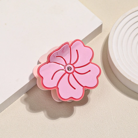 Flower Hair Claw Clip Acetate Floral Shark Hairclip With Rhinestone Elegant Headwear For Women Fashion Styling