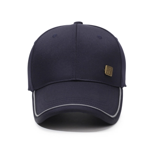 Herren Baseballkappe Baumwolle Polyester Mischung Sonnenschutz Outdoor Freizeit Hut Mit Metallabzeichen Verstellbare Schnalle