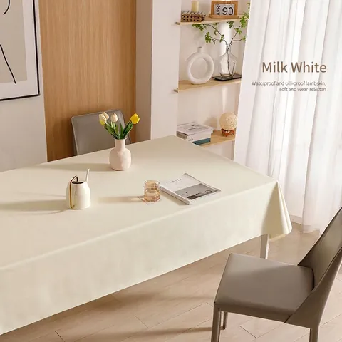 Tovaglia Moderna Tinta Unita In Pelle PU Effetto Pelle Di Agnello Impermeabile Resistente All'Olio Lavabile Copritavolo
