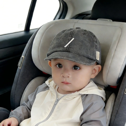 Baby Baseball Cap Soft Short Brim Washed Cotton Corduroy Embroidered Sun Hat Vintage Style For Toddlers Outdoor