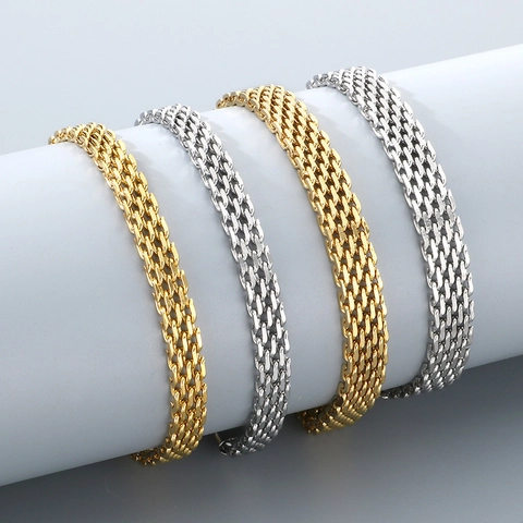 Woven Chain Bracelet For Women Multi Strand Stainless Steel Adjustable Niche Design Minimalist INS Style Jewelry
