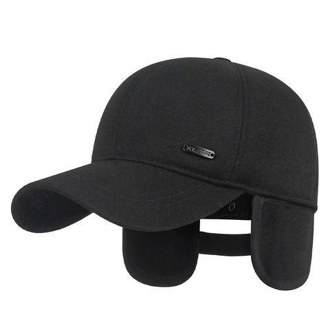 Cappello Da Baseball Invernale Da Uomo Con Paraorecchie Foderato In Pile Caldo Spesso Antivento Decorazione In Metallo Regolabile