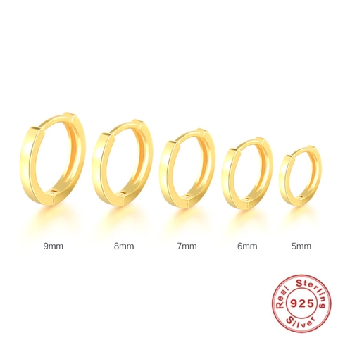 Minimalist 925 Sterling Silver Hoop Earrings Smooth Polished Huggie Earrings For Women Tiny Piercing Jewelry