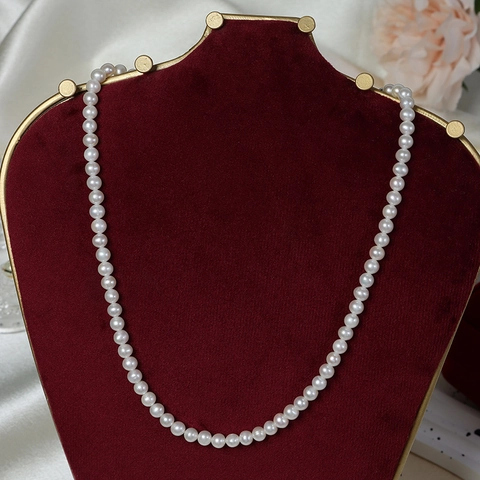 Elegante Collana di Perle d'Acqua Dolce per Donna Chiusura a Lingotto in Argento Sterling 925 Perle Bianche Naturali Gioielli