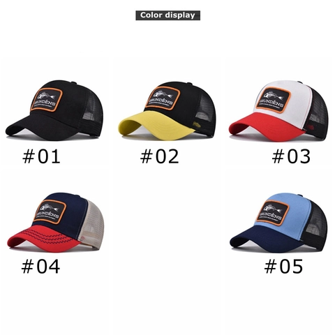Cappello Trucker Mesh Baseball Cotone Poliestere Regolabile Snapback Patch Lisca Di Pesce Traspirante Visiera Curva Protezione Solare