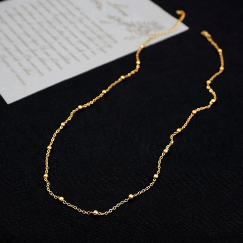 Minimalistische Halskette Aus Titanstahl Mit Perlen Für Damen Vergoldet Einfache Mode DIY Halskette Schmuck Geschenk