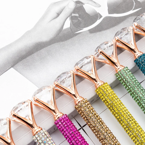 Big Diamond Ballpoint Pen Metal Rhinestone Sparkling Crystal Luxury Writing Tool For Student Office Gift Stationery