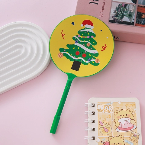 Bolígrafo de Abanico de Navidad Creativo Dibujos Animados Papá Noel Reno Muñeco de Nieve Árbol Papelería Estudiante Premios Escolares Regalos