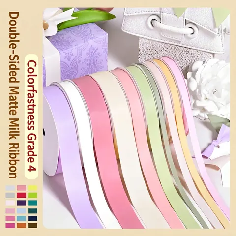 Matte Satin Ribbon Double Sided Polyester Satiny Dull Fabric For Gift Wrapping DIY Crafts Wedding Party Decoration