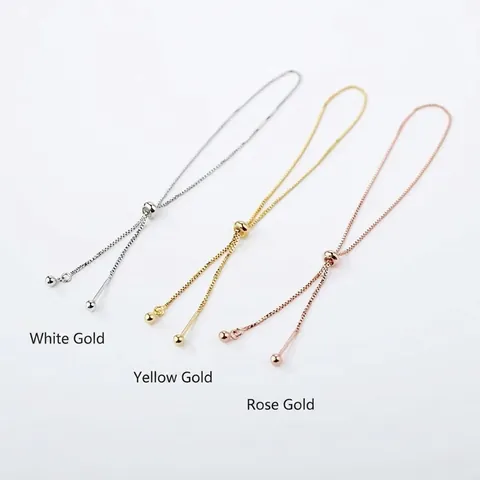 Minimalist Adjustable Copper Slider Bracelet Chain For DIY Jewelry Making With Screw On End Bead And Slide Clasp Accessory Bracelet Findings