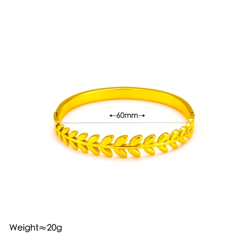 Mode Roestvrij Staal Blad Korenaar Armband En Creolen Sieradenset 18K Verguld Voor Vrouwen Gepersonaliseerd Cadeau