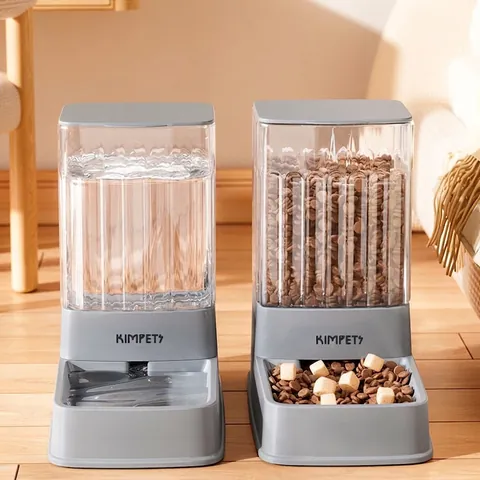 Distributeur Automatique Nourriture Et Eau Gravité Gamelle Grande Capacité Plastique PP Transparent Pour Chats Chiens