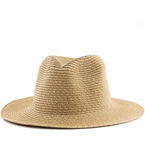 Fedora Hoed Stro Geweven Pailletten Glitter Zonbescherming Zomer Strandvakantie Ademend Jazz Stijl Unisex