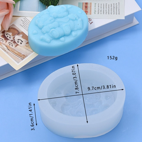 Zwei Bären Herz Silikonform Für DIY Handgemachte Seife Kerze Basteln Backen Süße Cartoon Tier Relief