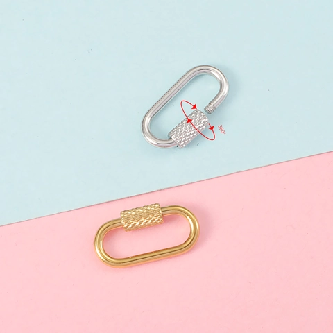 Oval Screw Lock Buckle 304 Stainless Steel 18K Gold Plated Jewelry Connector DIY Findings Bracelet Necklace Accessory