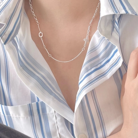Collana Con Croce In Argento Sterling 925 Per Donna Catena Per Clavicola Minimalista Gioielli Di Fede Fatti A Mano