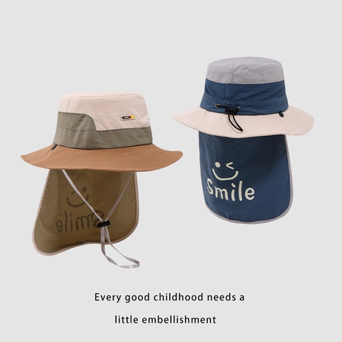 Cappello Da Sole Per Bambini Con Protezione Per Il Collo Asciugatura Rapida Traspirante Tesa Larga Cappello Da Pescatore Estate