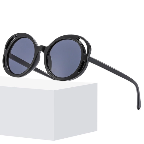 Women Hollowed Out Round Sunglasses Butterfly Frame PC Material UV400 Protection Fashion Eyewear For Outdoor Party