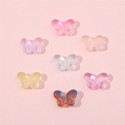 Butterfly Shaped Glass Beads For DIY Jewelry Making Colorful Lampwork Style Loose Beads For Bracelets Hairpins Tassels