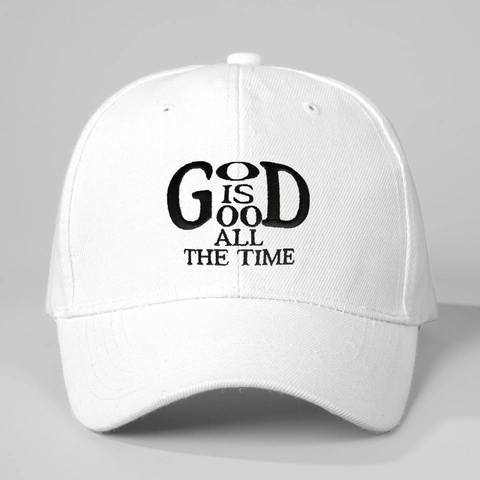 Cappello Da Baseball In Cotone God Is Good All The Time Ricamo Regolabile Retro Visiera Curva Cappello Sole
