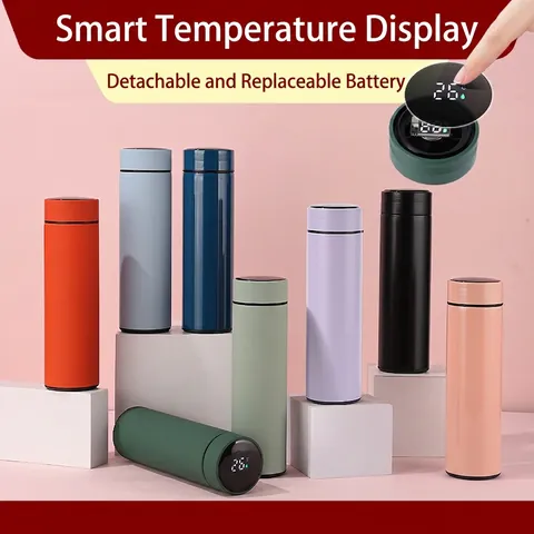 Smart LED Temperature Display Water Bottle 316 304 Stainless Steel Vacuum Insulated Leakproof Tea Filter Portable Travel
