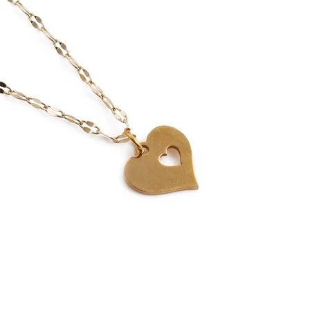 Collana Con Pendente A Cuore In Acciaio Inossidabile Placcato Oro Catena A Labbra Gioielli Minimalisti Regalo Per Donne