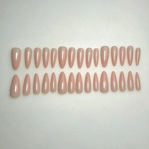 Unghie Finte A Pressione Stiletto Lunghe Effetto Jelly Rosa Nude Sfumate Unghie Artificiali Eleganti Per Donna