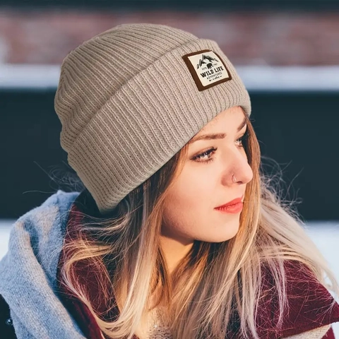 Gorro De Punto Acrílico Cálido Invierno Acanalado Al Aire Libre Wild Life Adventures Parche Para Hombres Mujeres