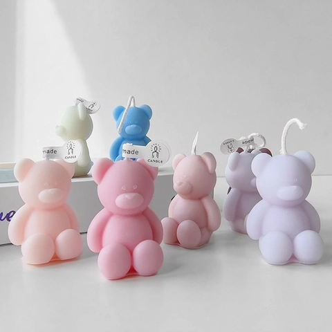 Mini Bear Aromatherapy Candle Scented Soy Wax Blend Handmade Creative Home Decor Birthday Gift Desktop Ornament
