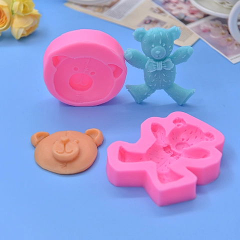 Bear Shaped Silicone Mold Cartoon Animal Fondant Cake Decorating Tool DIY Baking Chocolate Resin Crafting Accessory