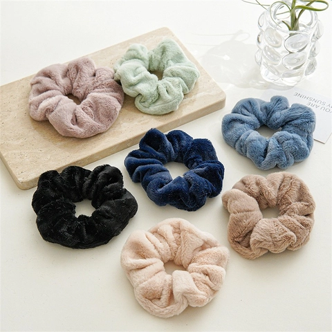 Elastici Per Capelli In Peluche Morbida Pelliccia Di Coniglio Sintetica Elastico Spesso Porta Coda Di Cavallo Elegante