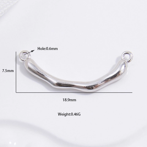 925 Sterling Silber Gebogenes Rohr Zweig Verbinder Mit Doppelten Schlaufen Für DIY Schmuckherstellung