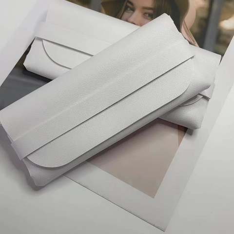 Tragbares Brillenetui Leder Litschi Muster Weiche Schutztasche Minimalistische Brillenaufbewahrungshülse Leicht