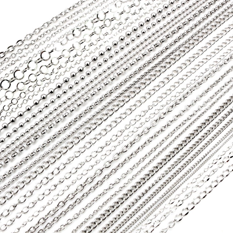 DIY Schmuckketten Edelstahl Silberfarben Mehrere Stile Für Halsketten Und Armband Herstellung Bastelbedarf