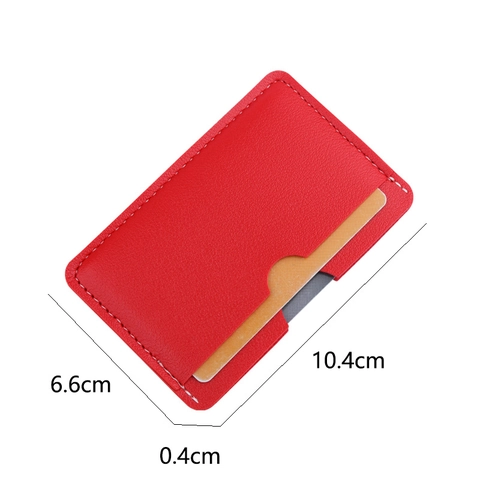 Minimalistischer Ultradünner Kartenhalter PU Leder Litchi Maserung Schlank Bank Kreditkartenhülle Tragbar Etui