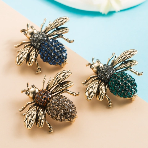 Spilla ad Ape in Lega Vintage con Strass per Donna Squisita Spilla a Forma di Insetto Accessori per Abbigliamento Regalo