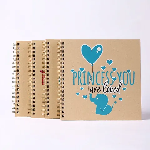 DIY Scrapbook Album Fotografico In Carta Kraft Rilegatura A Spirale Cartone Animato Animale Bambino Crescita Libro Dei Ricordi Diario