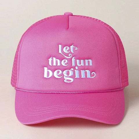 Cappello Trucker A Rete Baseball Con Ricamo Lettere Let The Fun Begin Regolabile Traspirante Cappello Da Sole