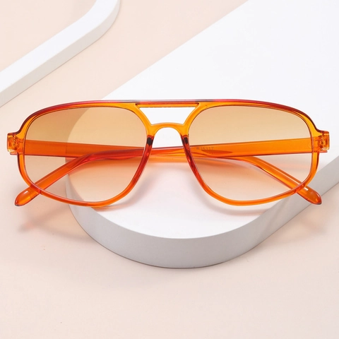 Aviator Sonnenbrille Retro Doppelsteg PC Rahmen UV400 Schutz Street Style Oversized Brillen Für Herren Und Damen