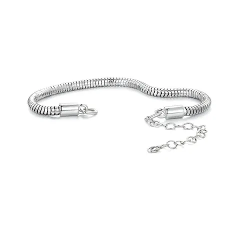 925 Sterling Silver Snake Bone Chain Bracelet For Women Original DIY Lobster Clasp With Butterfly Rose Flower Pattern Fashion Jewelry Finding