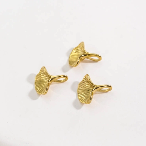 Ginkgo Blatt Anhänger Edelstahl Vakuum Vergoldet Ginkgo Biloba Blatt Pendants Für DIY Halskette Schmuckherstellung Zubehör