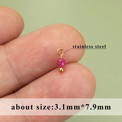 Faceted Round Bead Dangle Charms Stainless Steel Small Gemstone Pendants For DIY Jewelry Making Earrings Necklace Accessories